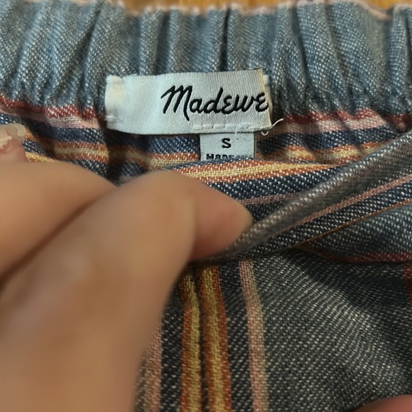 Madewell Side-Button Houston Pull-On Crop Pants in Rainbow Stripe | Size S - Picture 8 of 9